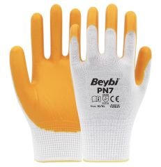 Beybi Pn7 Nitril Kaplı Örgü Polyester İş Eldiveni 9 Numara
