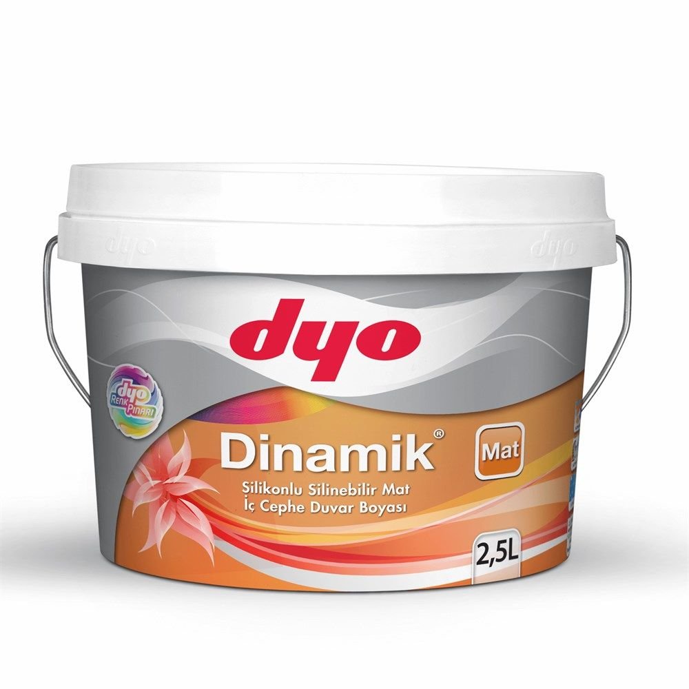 Dyo Dinamik Mat Silikonlu Silinebilir İç Cephe Duvar Boyası 2,5 Lt #Tüm Renkler#
