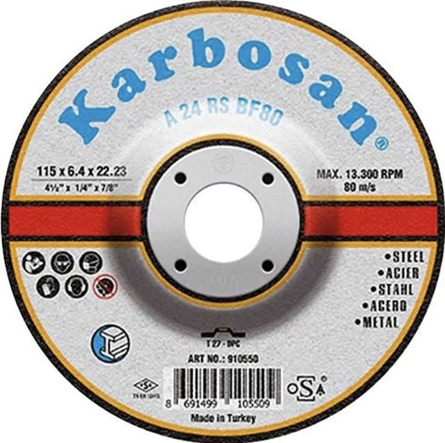 Karbosan 180mm Metal Çapakalma Diski Karbosan Taşlama Taşı