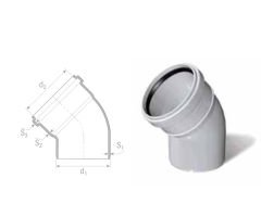 Fıratboru Pvc Dublex 50x45 Dirsek  45° 50’Lik Açık Dirsek