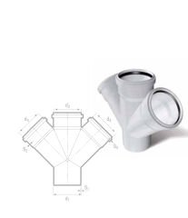 Fıratboru Pvc Dublex 50x50x50 Çatal 50’Lilik Çift Çatal