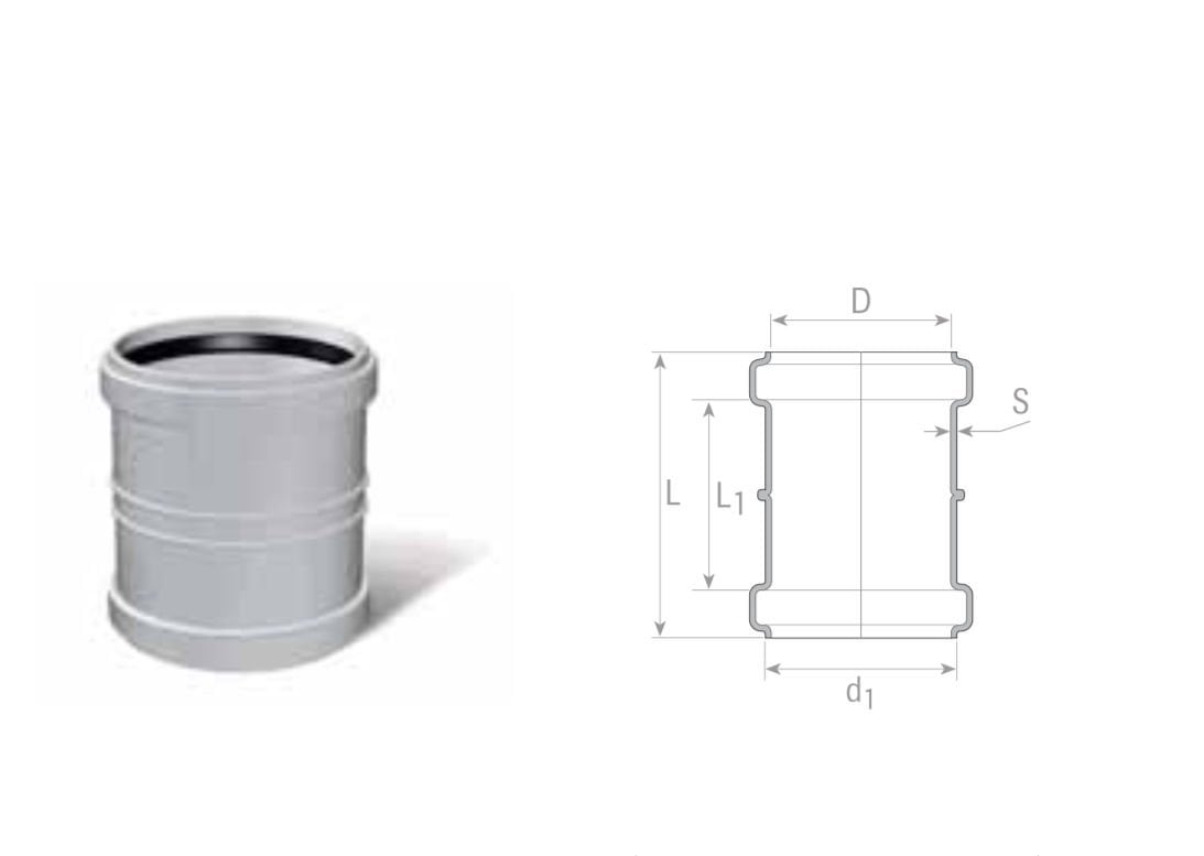 Fıratboru Pvc Dublex 110x110 Atık Su Kayar Manşon 110’Luk Kayarmanşon